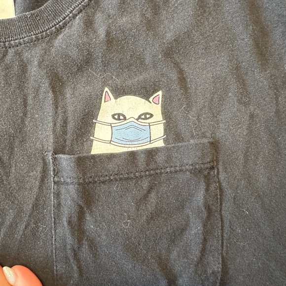 Ripndip Black Tee with Masked Cat Logo - Picture 1 of 4